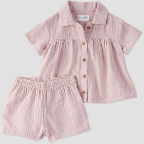 Little Planet by Carter’s Organic Baby Girls' 2pc Coordinate Set - Pink, Size: 12M