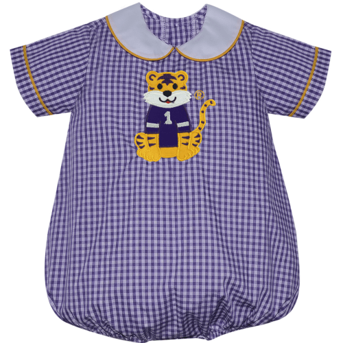 Purple/Gold Boy Bubble with Applique