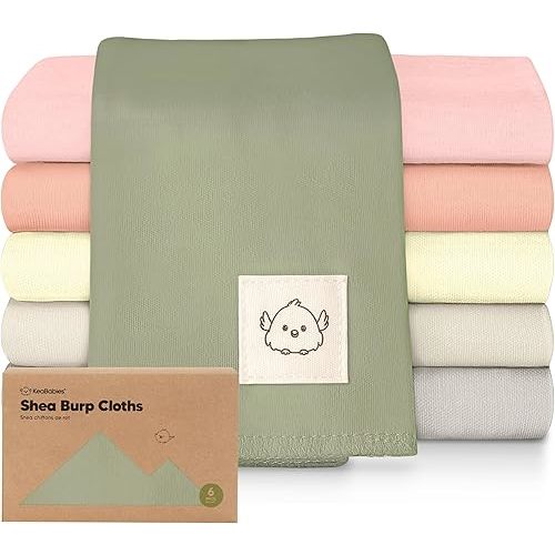 Organic Burp Cloths Baby Boy, Girl, 6-Pack Large Burping Cloths (Embrace)