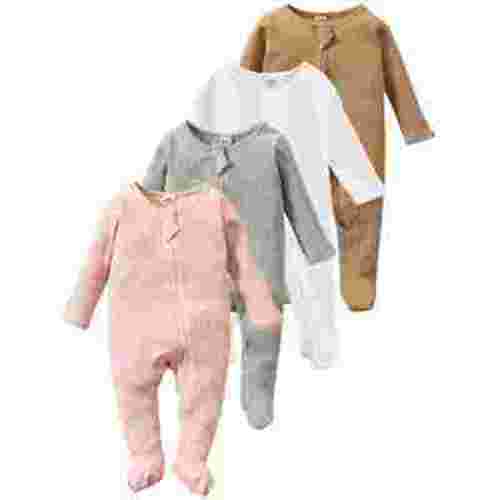 ENFLASH Newborn Zipper Baby One-Piece Footies Pajamas Infant Cotton Sleeper Pjs