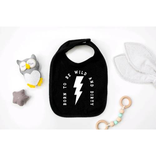 Born To Be Wild and Dirty Baby Bib, Infant Motocross Bib, Dirt Bike Themed Baby Accessory, Off-road Adventure, Baby Shower Gift