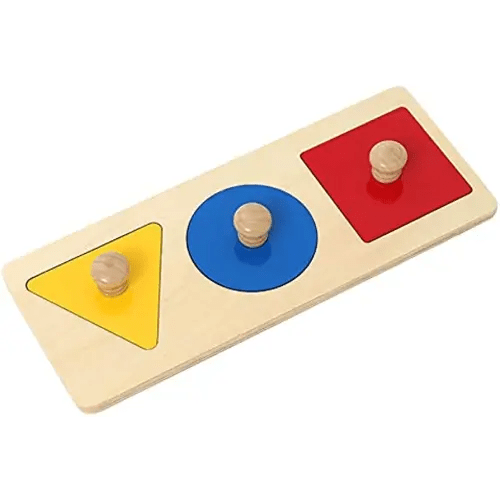 Montesoori Baby Toys Puzzles Colorful Multiple Shape Puzzles Toys for 6-12 Months 1 2 3 Years Old Toddlers (3 Pieces)