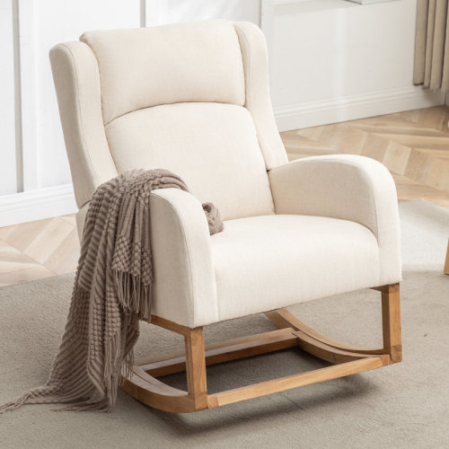 Harriet Bee 27.3" Wide Rocking Chair with Solid Wood Leg and Footrest & Reviews | Wayfair