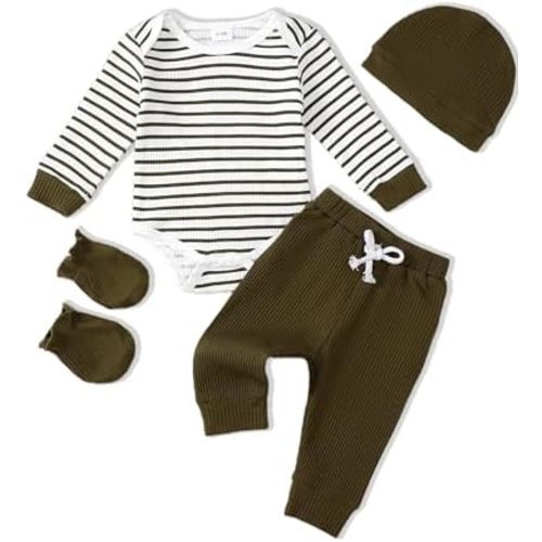 Renotemy Newborn Baby Boy Clothes Outfits Infant Boy Letter Print Romper Pants Clothing Set