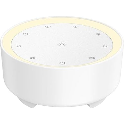 Kipcush Sound Machine & Night Light for Adults, Baby, Kids. White Noise Machine with 20 Soothing Sleep Sounds. Small Size & Portable Design for Bedroom, Office, Travel. Favorites Buttons, Timer