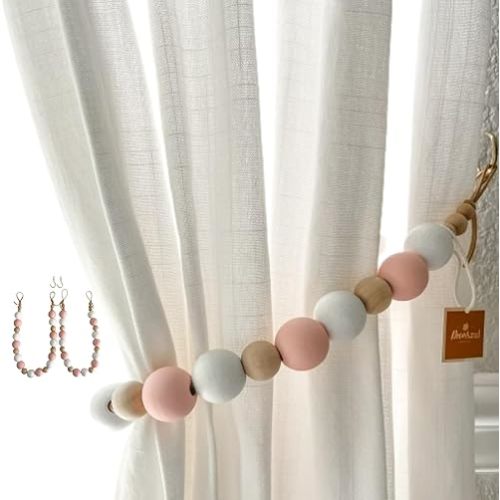 Pink Curtain Tiebacks - Nursery Decor - Set of 2