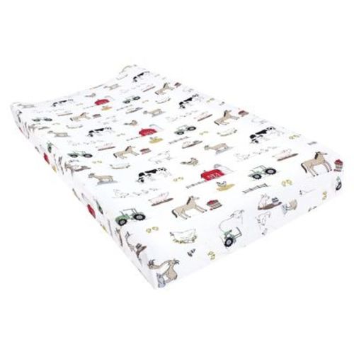 Hudson Baby Cotton Changing Pad Cover, Farm, One Size