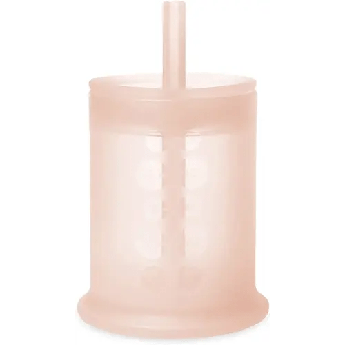 Olababy Silicone Training Cup with Straw Lid |Water Drinking Cup For Babies | 6+ Mo Infant To 12-18 Months Toddler | Sippy Cup For Kids & Smoothie Cup | Baby Led Weaning Supplies & Baby Shower Gifts