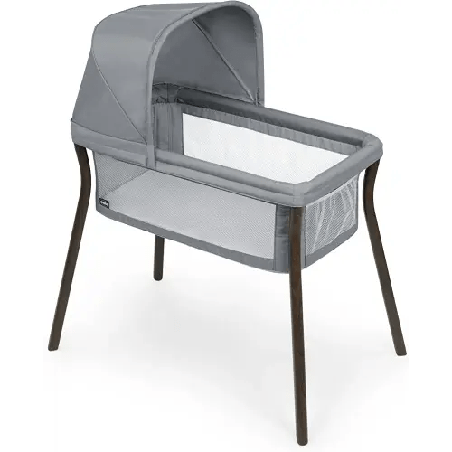 Chicco LullaGo® Anywhere LE Portable Bassinet, Space-Saving Baby Bassinet with Canopy, Waterproof Mattress and Fitted Sheet, Travel Bassinet for Baby Includes Carry Bag | Mirage/Grey