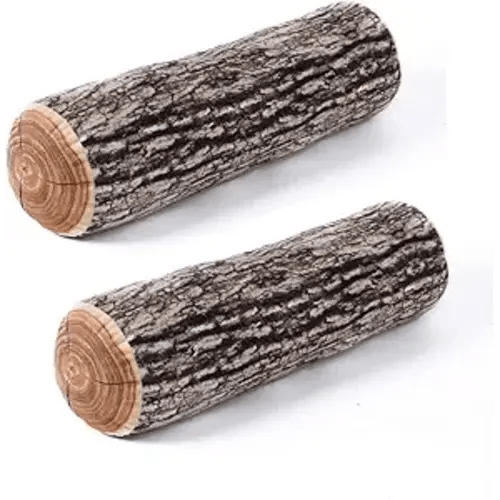 HYSEAS Decorative Round Throw Pillow, 3D Digital Print Comfortable Kids Funny Cute Wood Log Pillow Cylinder Floor Cushion for Home, Couch, Sofa, Bedroom, Living Room Decor, Trunk, 2 Pack