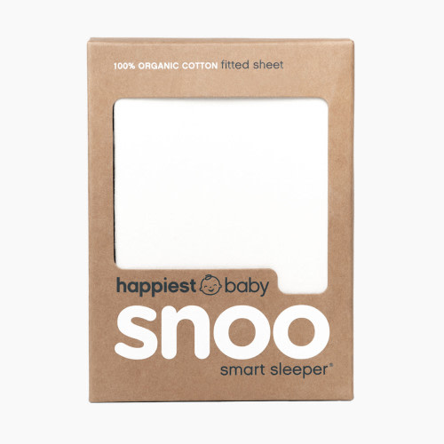 Happiest Baby 100% Organic Cotton SNOO Baby Bassinet Fitted Sheet - White