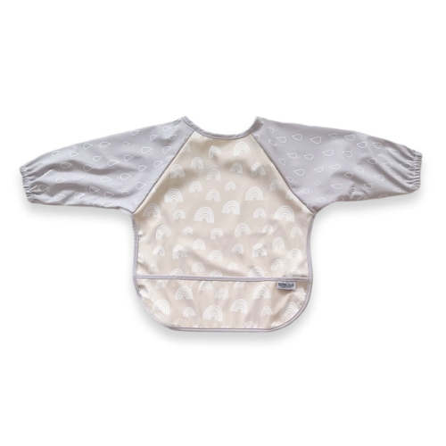 Nordic Smock Bib - Grey/Sand | Bubba Blue
