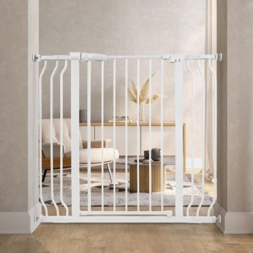BalanceFrom Walk Thru Safety Gate for Baby and Pets, Doorways, Stairways, Hallways, Fits 29.1-43.3 Inch Openings, 36 Inch Height, White
