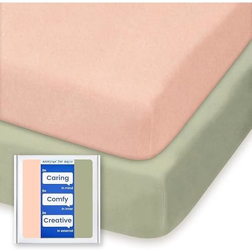 Pack and Play Mattress Sheets, TotBasic Premium Jersey Cotton