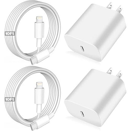 iPhone Fast Charger,Apple Charger Super Quick iPhone Charger Fast Charging,2Pack 10FT Long Type-C to Lightning Cable Cord USB C Wall Charger Block Adapter for iPhone 14 13 12 11/13Pro Max/12Mini/XS/XR