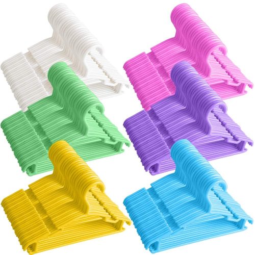 QIUTIAN Baby Hangers Kids Hangers 100 pack Childrens Hangers Child Hangers Plastic Toddler Infant Nursery Hangers Small Baby Clothes Hangers for Closet