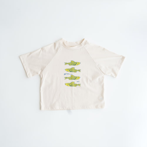 sukou signature t-shirt sardines - blue / yellow 6 months
