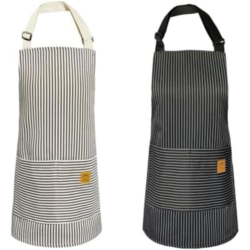 2 Pack Kids Apron Toddler Apron For Kids Adjustable Cotton Striped Kids Cooking Aprons For Kids Aprons