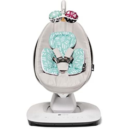 4moms MamaRoo Multi-Motion Baby Swing in Classic Grey with Mesh Infant Insert, Mint