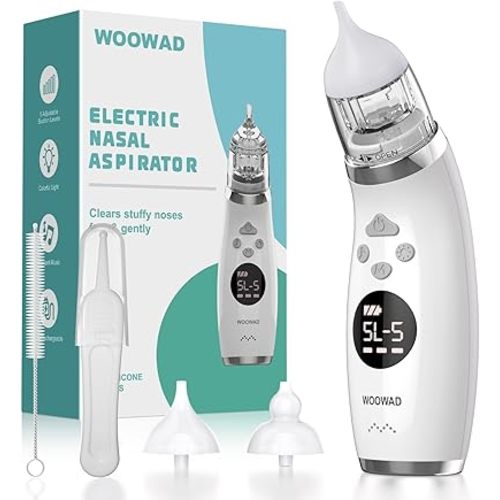 Snot Sucker for Baby, Nasal Aspirator for Baby – Electric Nose Sucker for Baby with 5 Modes, Anti-Leak, Low Noise, 3 Soft Tips, Lights & Lullabies, IPX6- Baby Nose Sucker for Newborns & Toddlers
