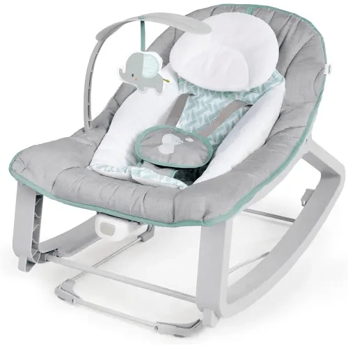 Ingenuity Keep Cozy 3-in-1 Grow with Me Vibrating Baby Bouncer, Seat & Infant to Toddler Rocker, Vibrations & -Toy Bar, 0-30 Months Up to 40 lbs (Weaver)