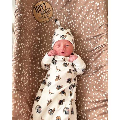 Turkey Trot - Newborn Gown + Hat