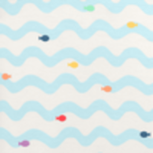 0-3M Baby organic zip shortie in rainbow fish | Primary.com
