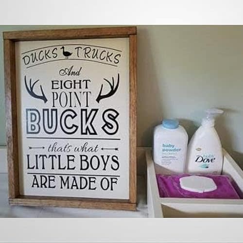 30x55cm Ducks Trucks and Eight Point Bucks, Nursery Baby, Custom Wood, Nursery Sign, Little Boys, Rustic, Baby, Newborn, Baby Shower Made for You