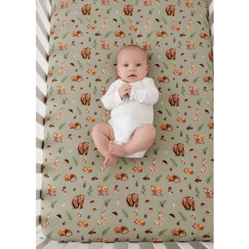 Woodland Animals Bamboo Crib Sheet