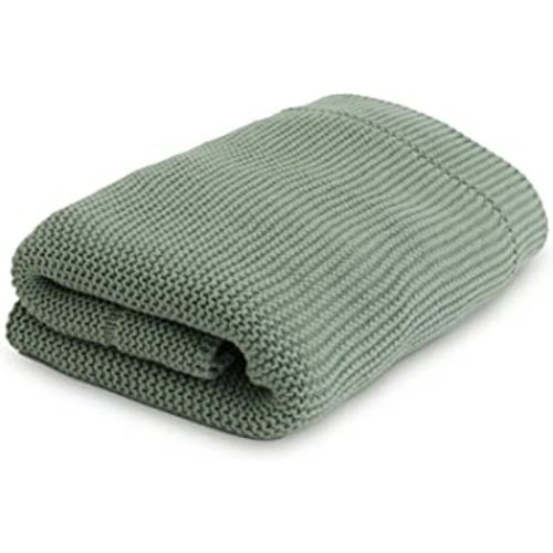 Natemia Knitted Baby Receiving Blanket, Ultra Soft Organic Cotton 30”x 40” Stroller and Nap Time Toddler Blanket