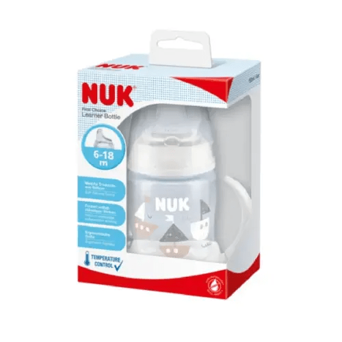 Nuk First Choice+ Learner Bottle with Temperature Control 6-18Months 150ml Assorted | Baby Bunting AU