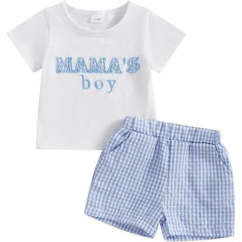 Mamas Boy Baby Clothes Newborn Baby Boys Summer Outfits Little Dude Baby Boy Outfit Toddler Kids Clothes