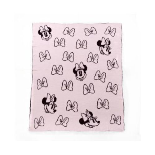 Minnie Mouse Rosy Bows 50x60 Feather Knit Throw Blanket