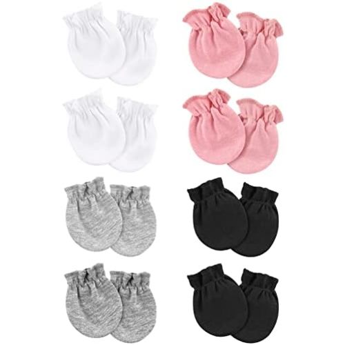 Newborn Baby Mittens No Scratch Cotton Elastic Wrist Gloves Infant Toddler Mittens for Baby Boy Girl 0-6 Months