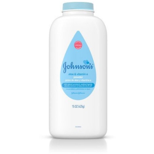 Johnson's Aloe & Vitamin E Baby Powder Pure Cornstarch, 15oz, 2-Pack