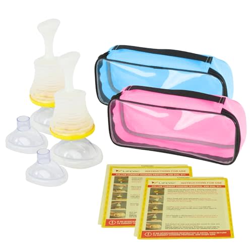 LifeVac Travel Kit, 2-Pack Bundle - Portable Choking Rescue Device - First-Aid Suction, Adult & Baby/Kids Masks, HSA/FSA Approved - Blue & Pink
