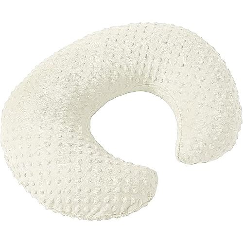Minky Dots Nursing Pillow Cover, Case Plush Breathable Breastfeeding Pillow Slipcover Fits Nursing Pillow, Super Soft Snug Positioners for Baby Boy Baby Girl (Pristine)