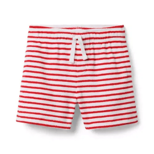 Boy Moto Red Stripe Striped Terry Short by Janie and Jack