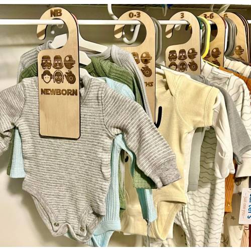 Baby Closet Dividers| Star Wars |  Wood Engraved Dividers | Baby Clothes Organizer | Baby Shower Gift | Laser Engraved Wood | Forest Nursery