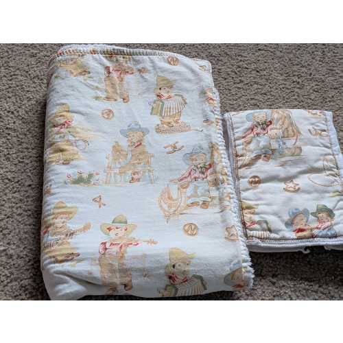 Vintage baby blanket, cowboy baby blanket, western nursery decor, baby boy blanket