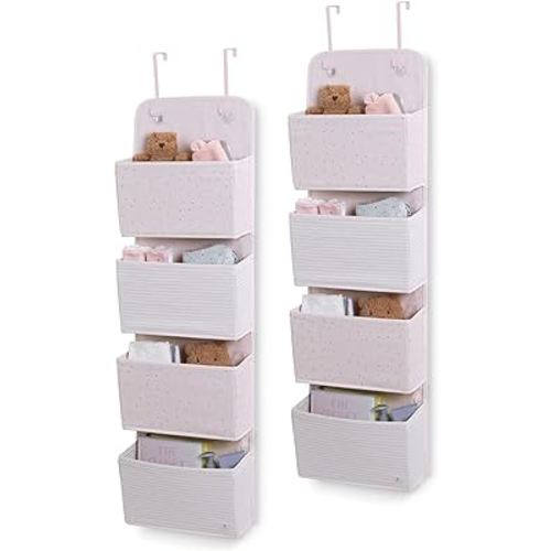 Delta Children GAP babyGap 2-Pack Over the Door Storage Organizer with 4 Pockets, Pink