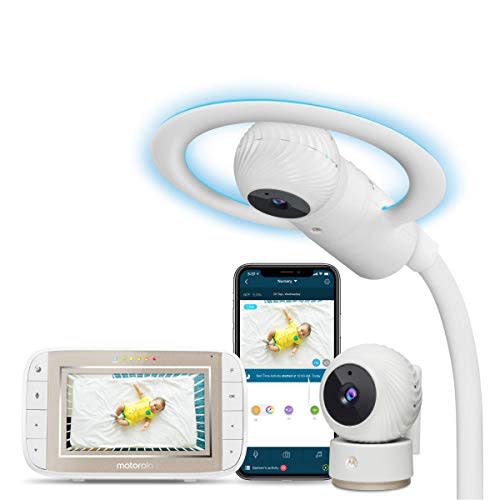 Motorola Halo+ Video Baby Monitor – Two Infant Wi-Fi Cameras with Overhead Crib Mount - 4.3-Inch Color Screen with Infrared Night Vision (Renewed)