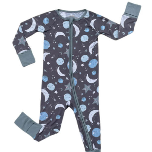 Blue To the Moon & Back Zippy - Little Sleepies