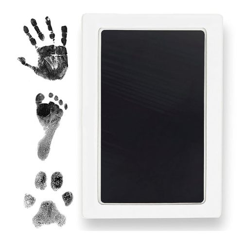Clean Touch Ink Pad for Baby Handprints and Footprints – Inkless Infant Hand & Foot Stamp – Safe for Babies, Doesn’t Touch Skin – Perfect Family Memory or Gift – Black Print Kit by Tiny Gifts - Standard