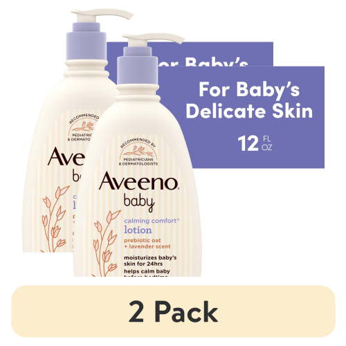 (2 pack) Aveeno Baby Calming Comfort Moisturizing Bedtime Lotion, 12 fl. oz