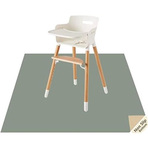 Splat Mat for Under High Chair/Arts/Crafts by CLCROBD, 51" Baby Anti-Slip Food Splash and Spill Mat for Eating Mess, Waterproof Floor Protector and Table Cloth (Gray)