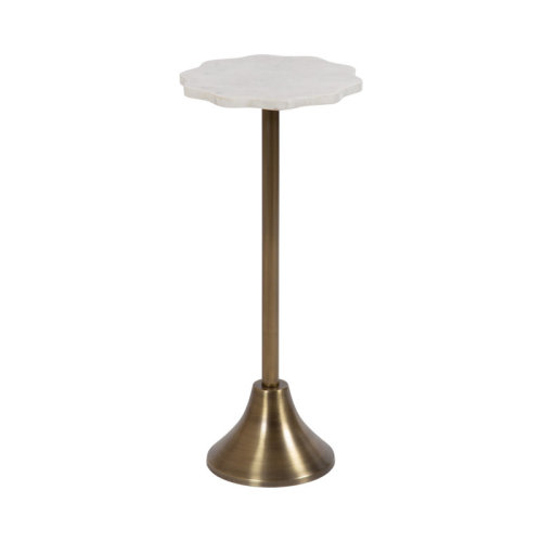 Mercer41 Round Marble and Metal Drink Table & Reviews | Wayfair