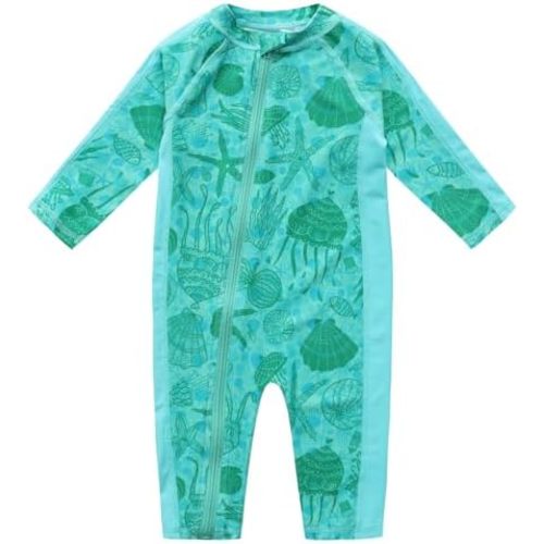 Baby Swimsuit UPF 50+ Sun Protection One Piece Zipper Beach Swimwear for Little Boys Girls Toddler