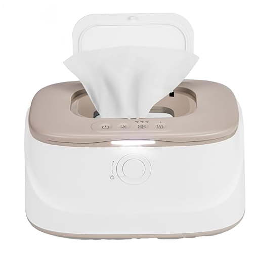 Depule Wipes Warmer with Child Lock, 3 Temp Modes, Night Light & Large Capacity – Spring Design, White