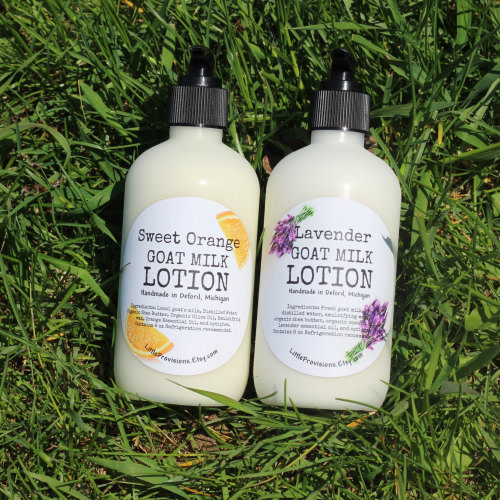 Fresh Goat Milk Lotion Handmade Local moisturizing sensitive skin whole body paraben free organic shea orange lavender peppermint lemongrass